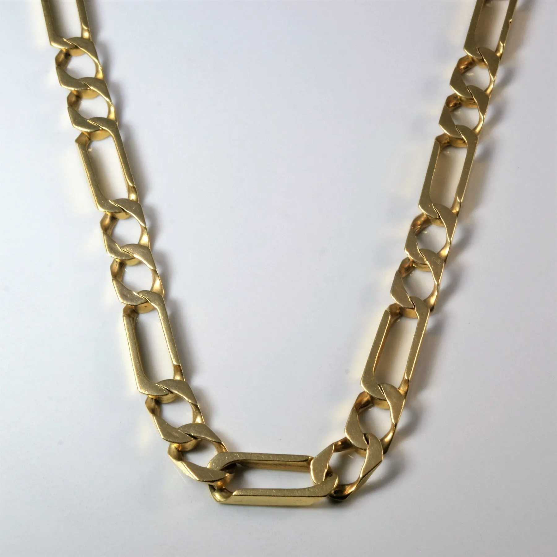 Radiant Spark 10k Square Figaro Link Chain | 25" |