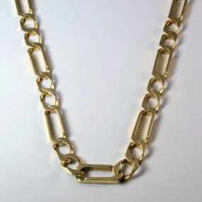 Radiant Spark 10k Square Figaro Link Chain | 25" |