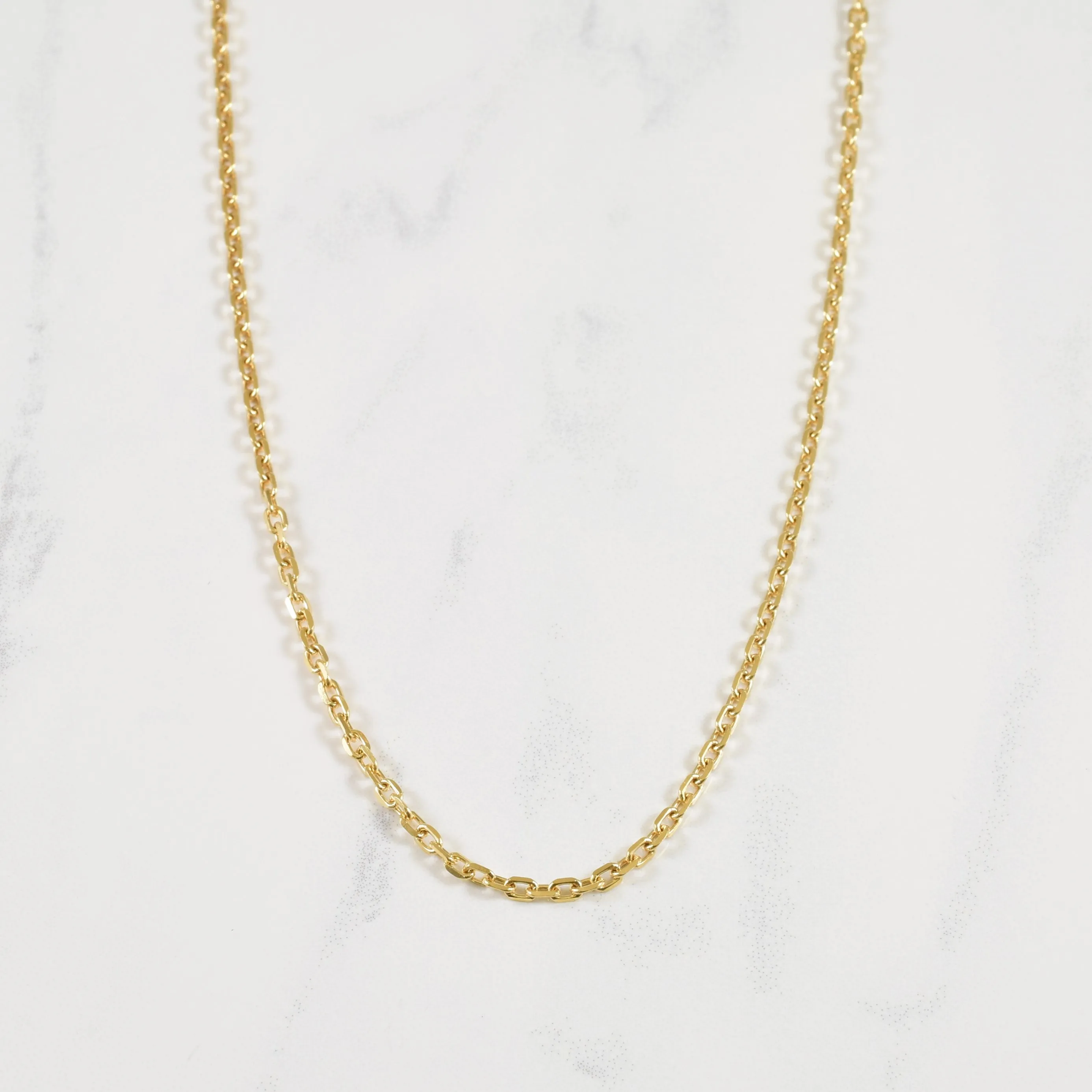 Work Outfit Gifting Light 18k Yellow Gold Curb Chain | 22" |