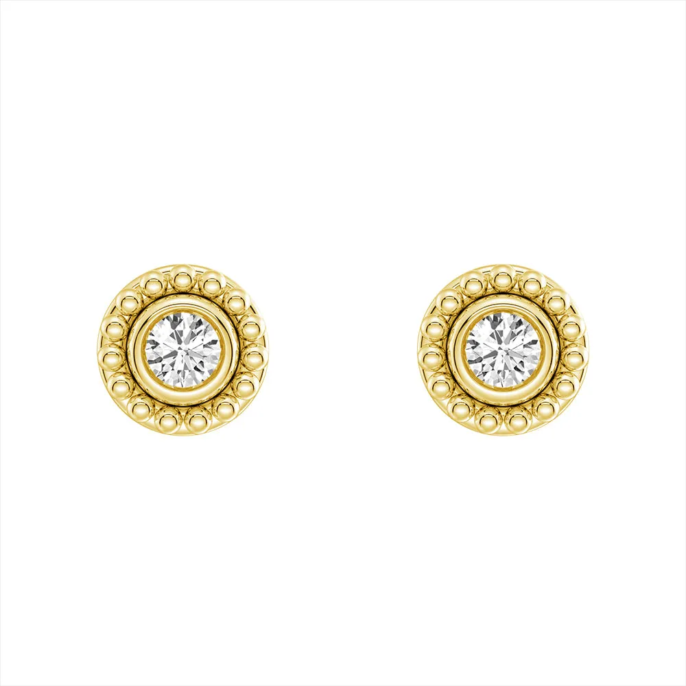 Precious Finish Opulent Sparkle Convertible 2 in 1 Beaded Jacket Stud Earrings with Lab Grown Diamond