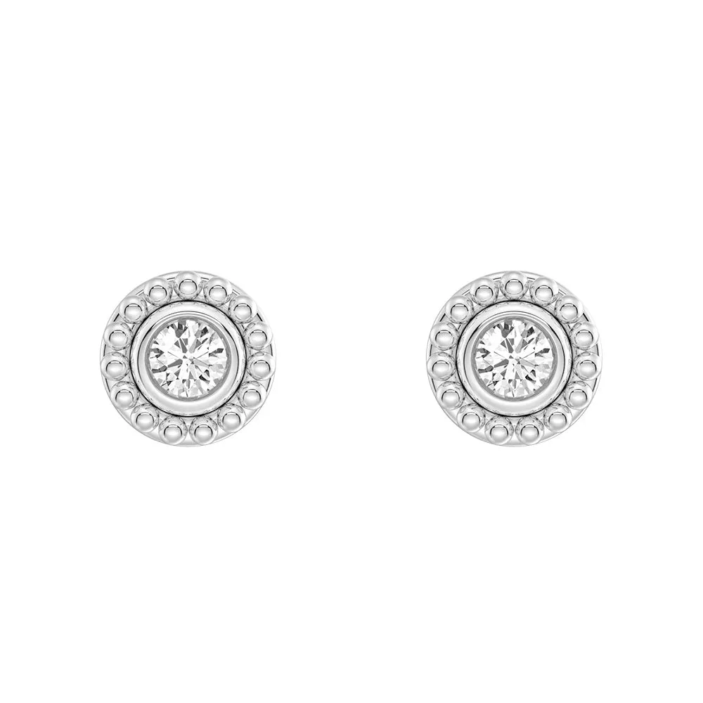 Vibrant Feel Convertible 2 in 1 Beaded Jacket Stud Earrings with Lab Grown Diamond