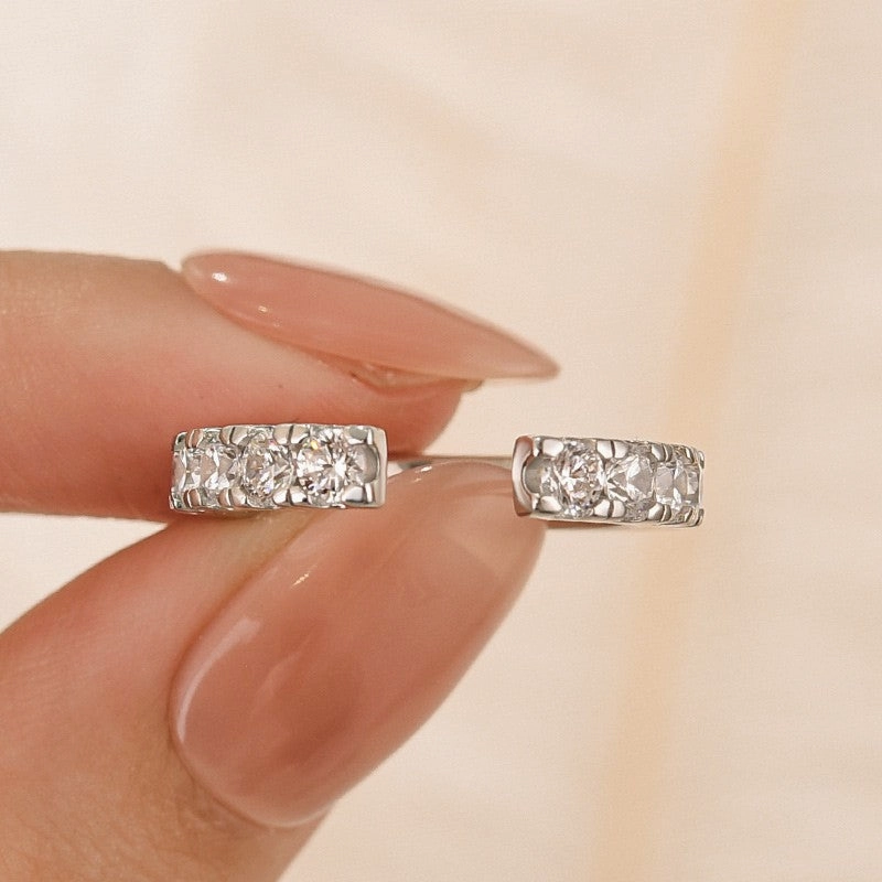 Refined Glow Event Glow 1.4Ct Round Cut Open Women's Wedding Band In Sterling Silver