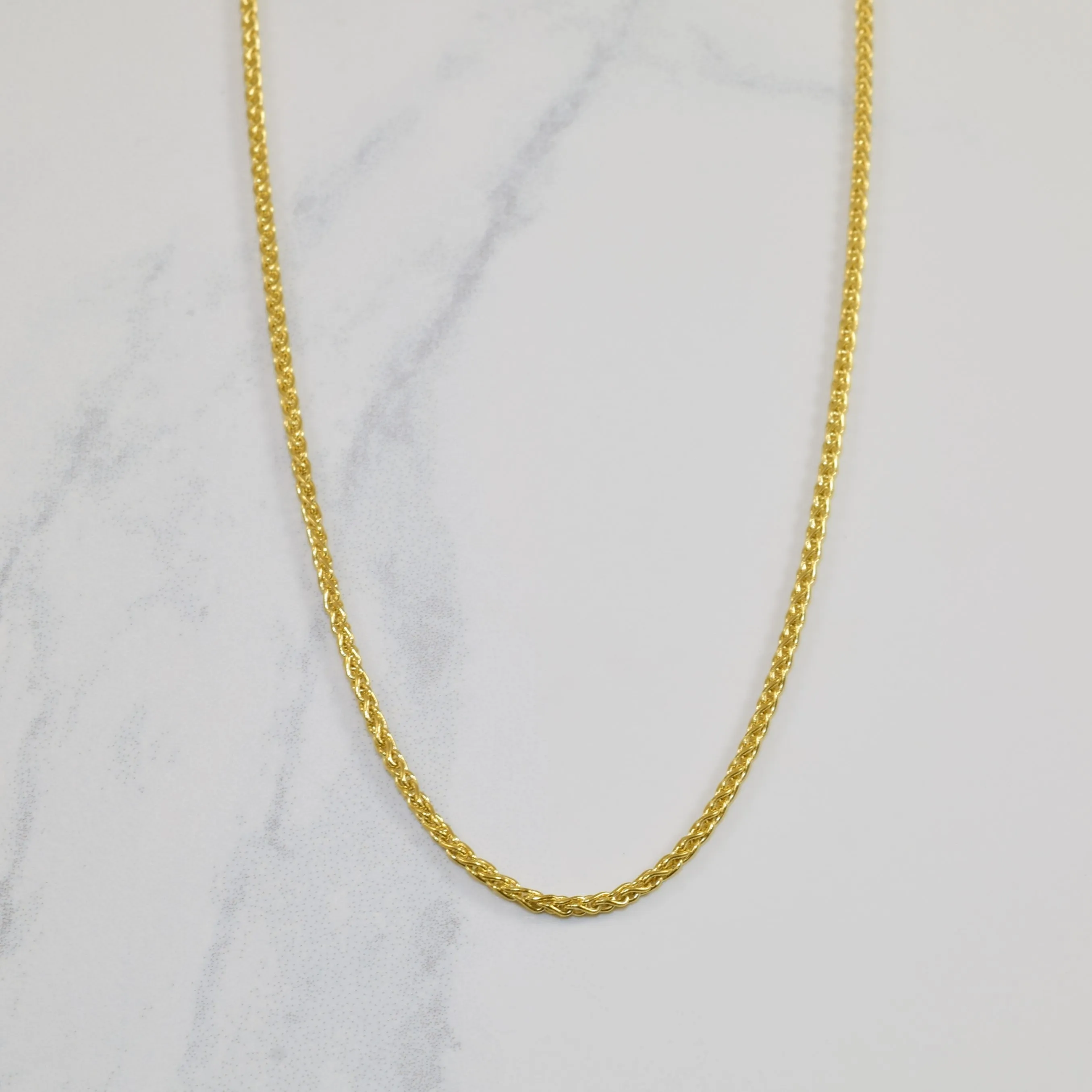 Brilliant Touch 18k Yellow Gold Long Wheat Chain | 32" |