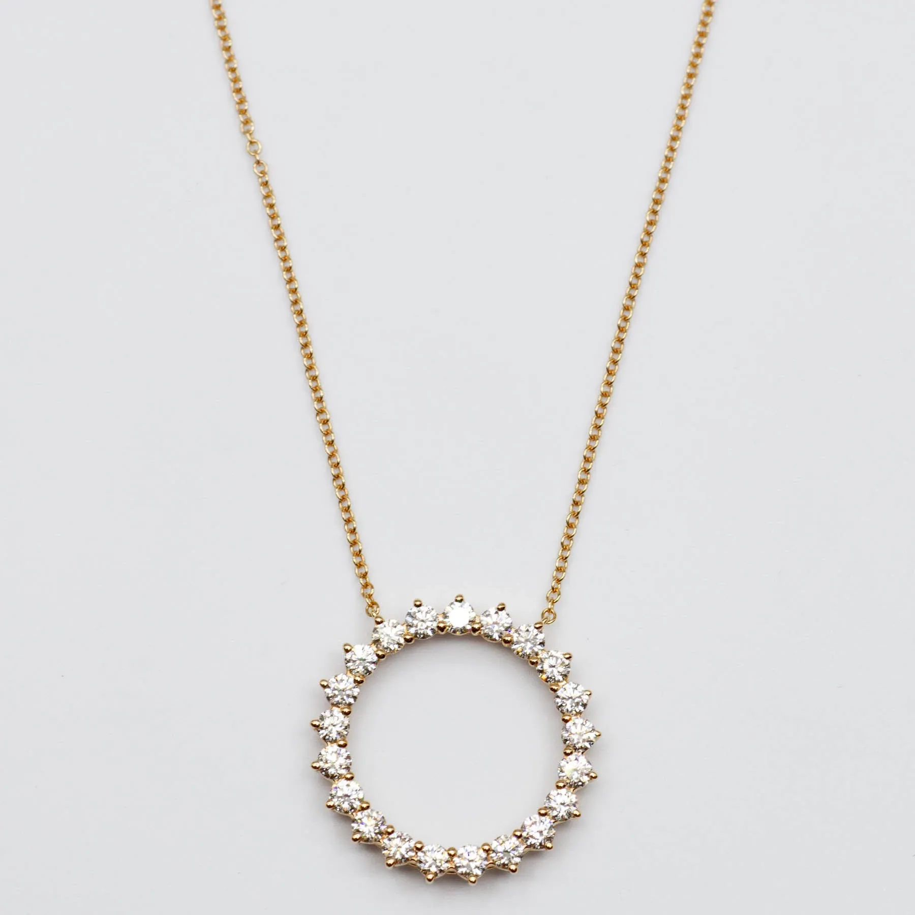 'Tiffany & Co.' 18k Rose Gold Open Circle Diamond Necklace | 0.93ctw | Color Match