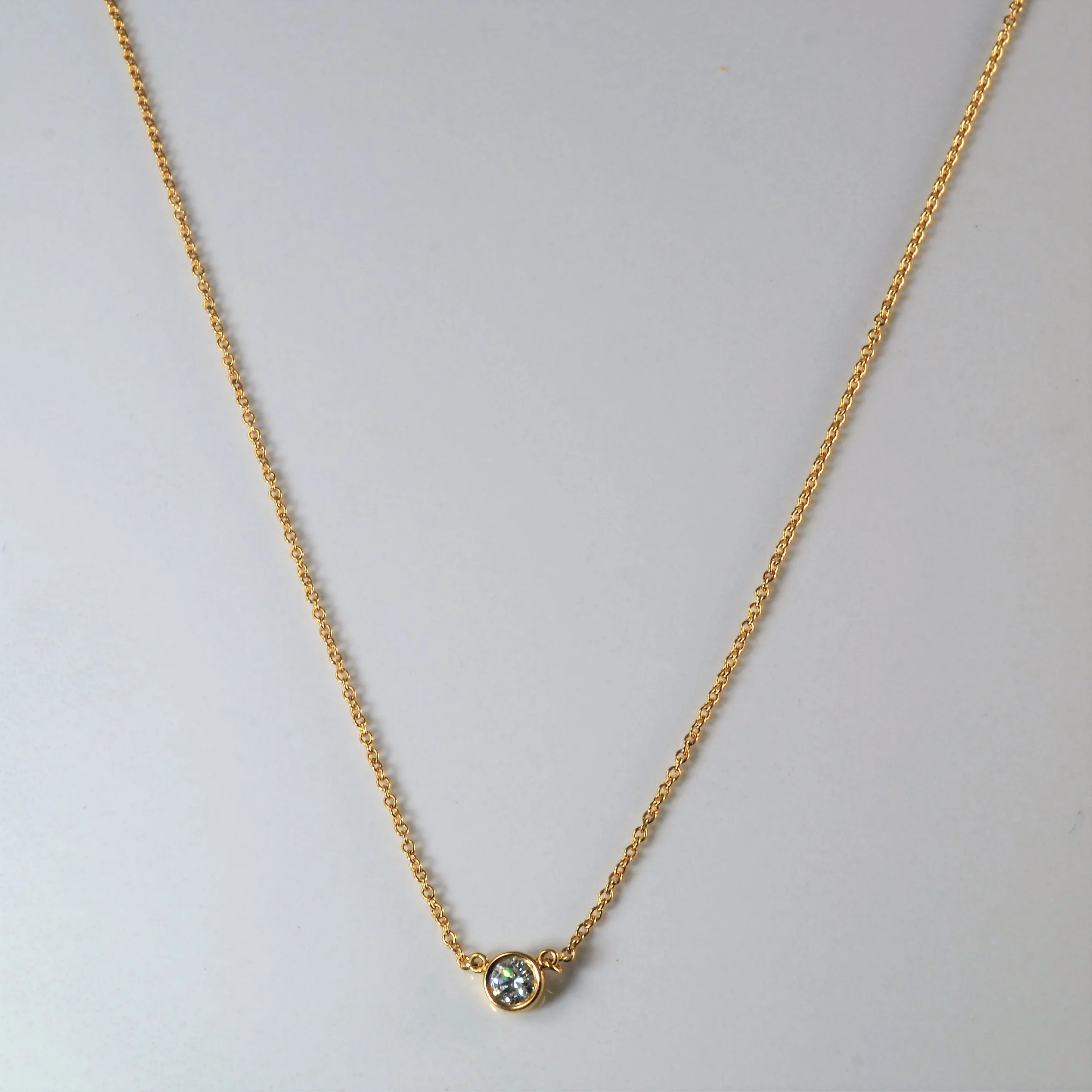 Tiffany & Co.' Elsa Peretti? Diamonds by the Yard? Single Diamond Pendant Dainty Edge Classic Layers