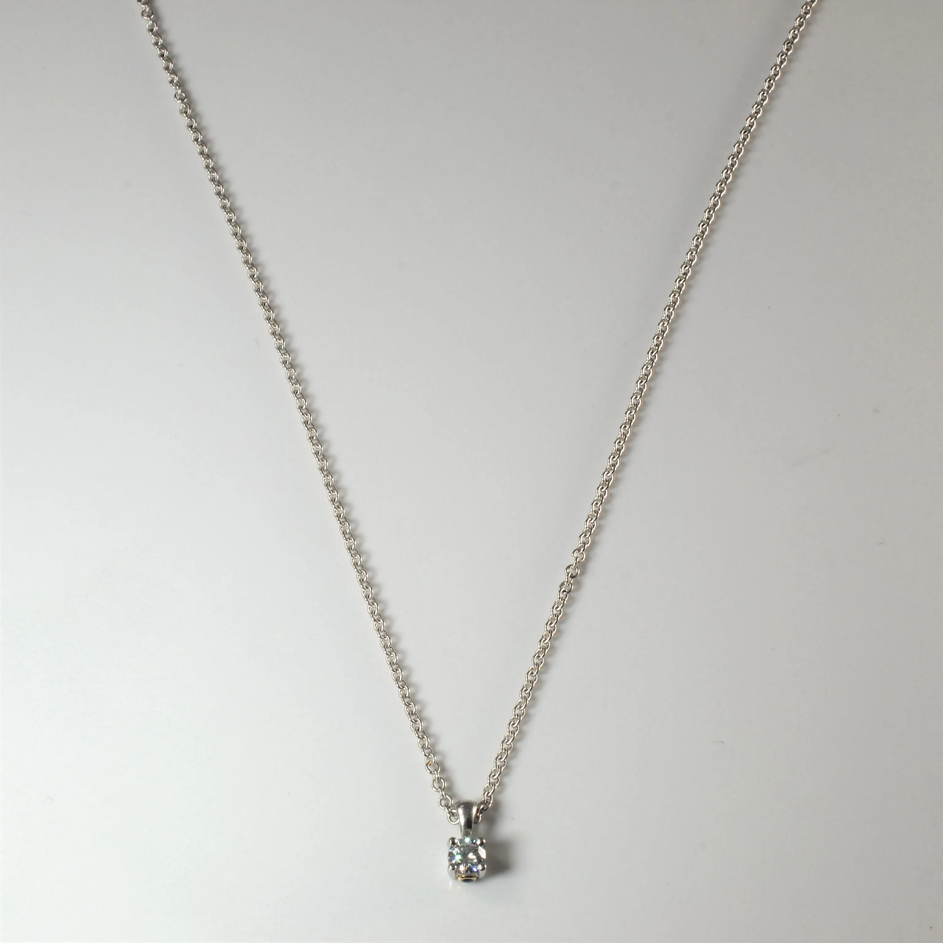 Event Look Stunning Finish Birks' Blue Solitaire Diamond Necklace | 0.25ct | 18" |
