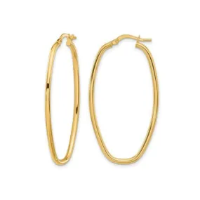 Metallic Accent 14k Yellow Gold Polished Hoop Earrings
