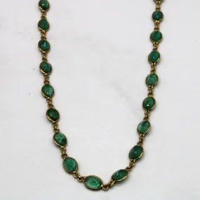 Emerald Eternity Chain Necklace | 17.40ctw | 18" | Daily Match Charming Edge