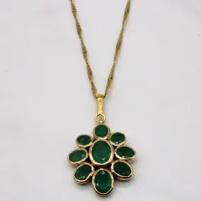Emerald Floral Necklace | 3.75ctw | 18" | Luxury Charm Lively Spark