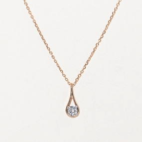 Diamond Drop Pendant Necklace | 0.20ct | 18" | Personalized Gift Smart Finish