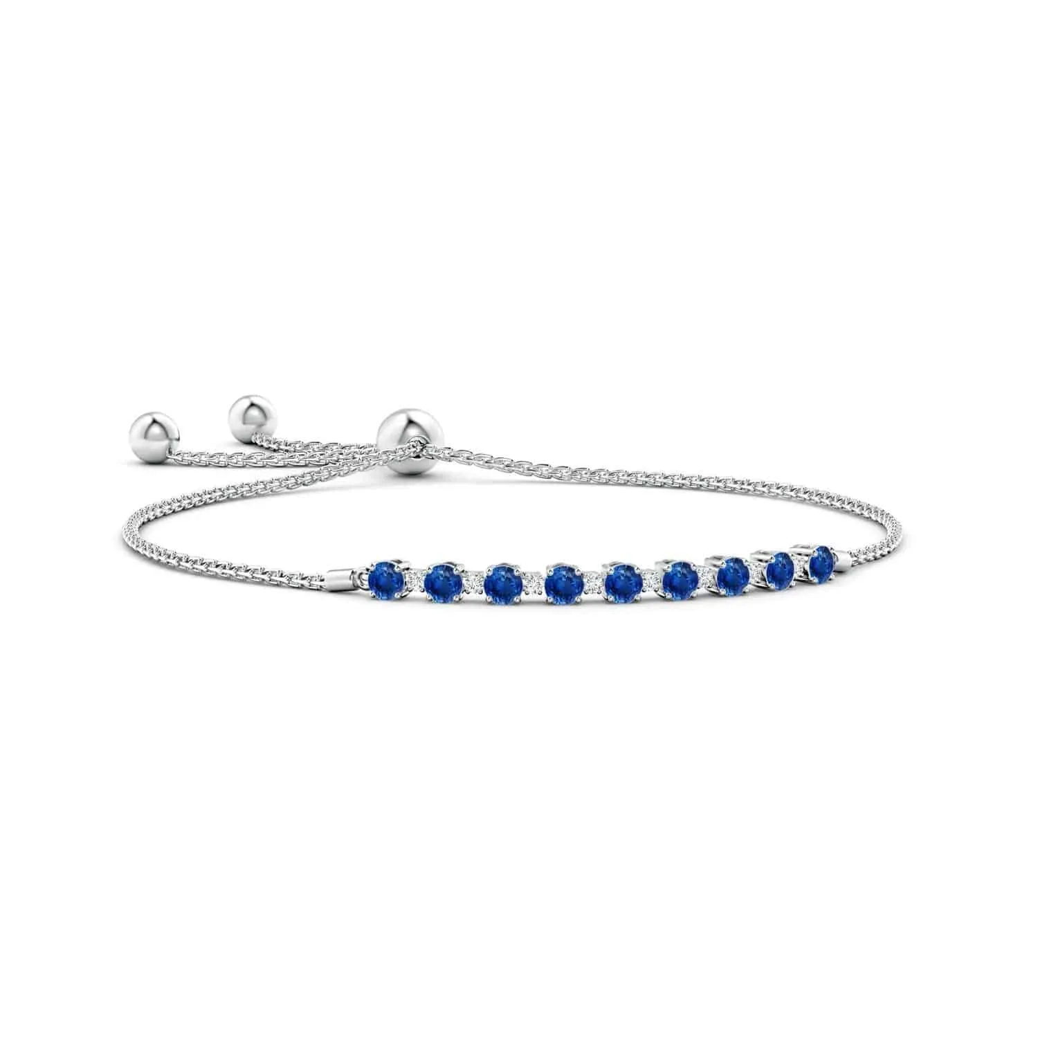 Evening Ensemble Gleaming Accent 1.37 CT. Blue Sapphire and White Sapphire Bolo Tennis Bracelet