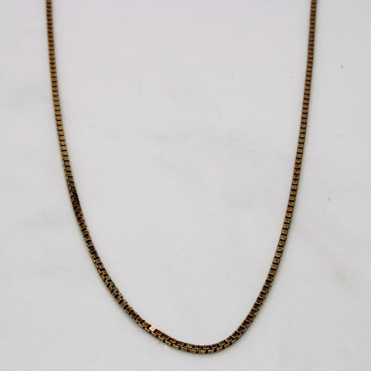 Vivid Glow Dainty Edge 10k Yellow Gold Box Link Chain | 22" |