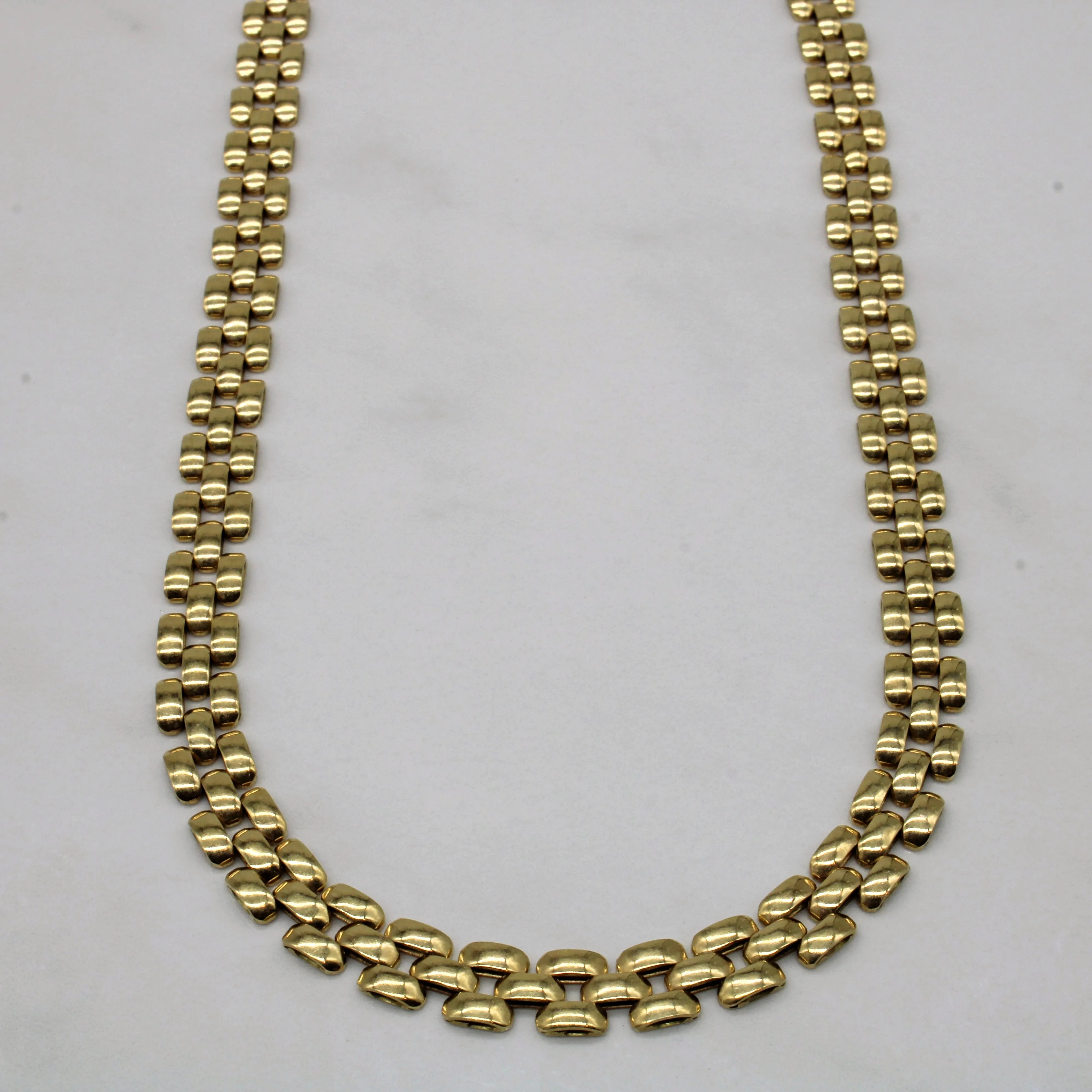 Yellow Gold Panther Chain Necklace | 16" | Fashionable Edge Contemporary Style