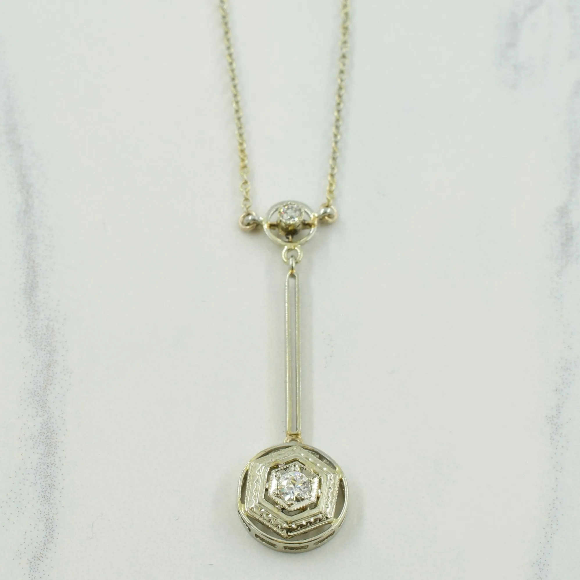 Gentle Spark European Cut Diamond Necklace | 0.15ctw | 15.5" |