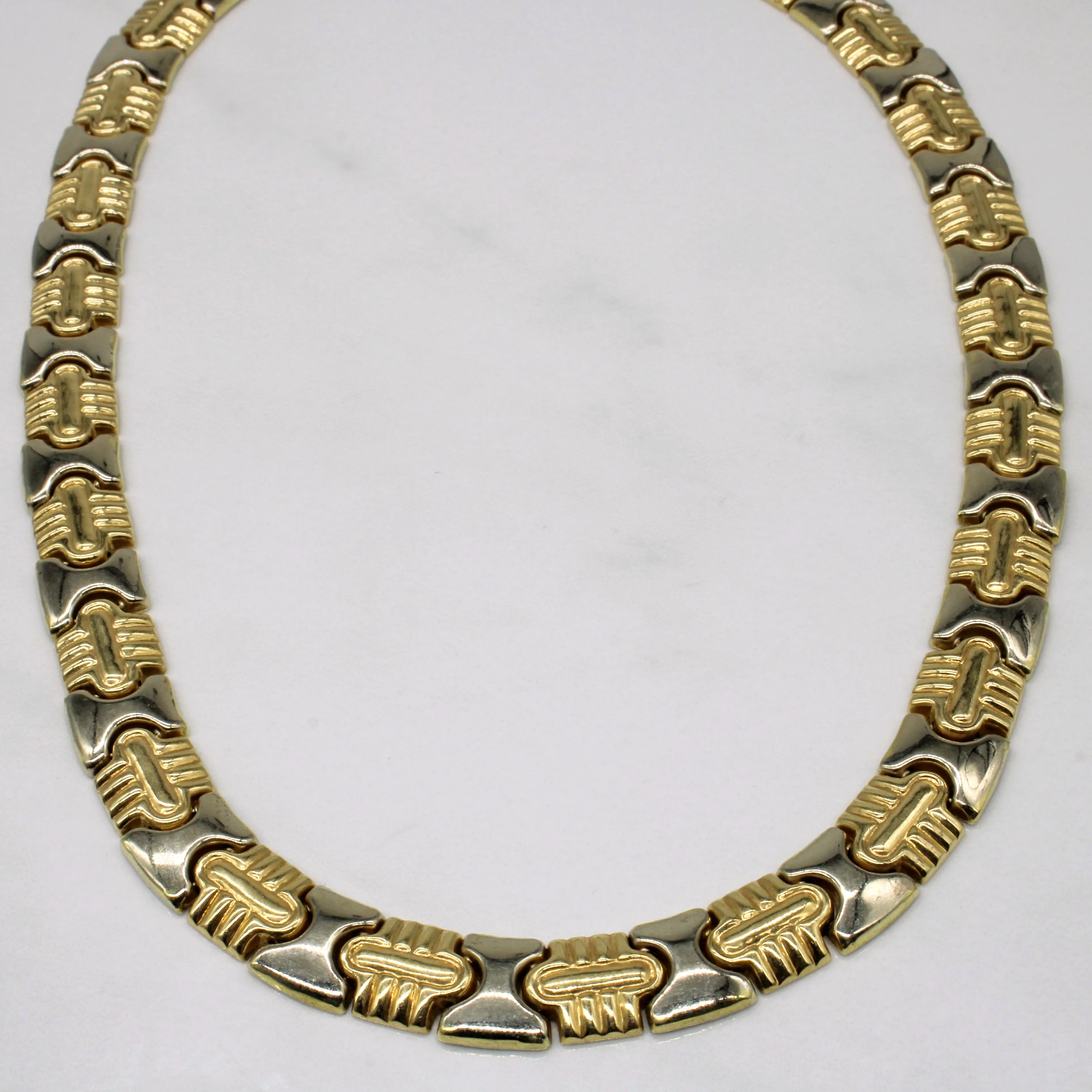 14k Two Tone Gold Necklace | 20" | Graceful Shape Evening Appeal