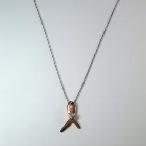 Diamond Cluster Ribbon Necklace | 0.07ctw | 16" | Inspired Accent Petite Accent