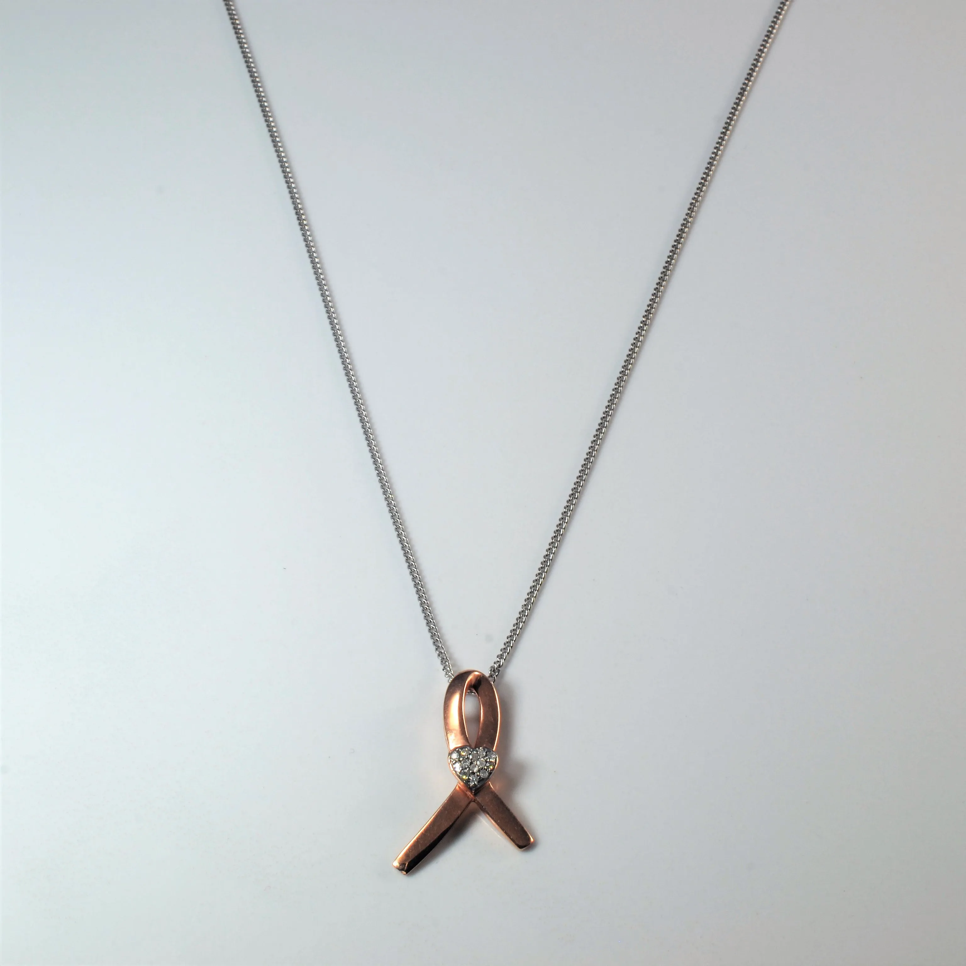 Diamond Cluster Ribbon Necklace | 0.07ctw | 16" | Inspired Accent Petite Accent