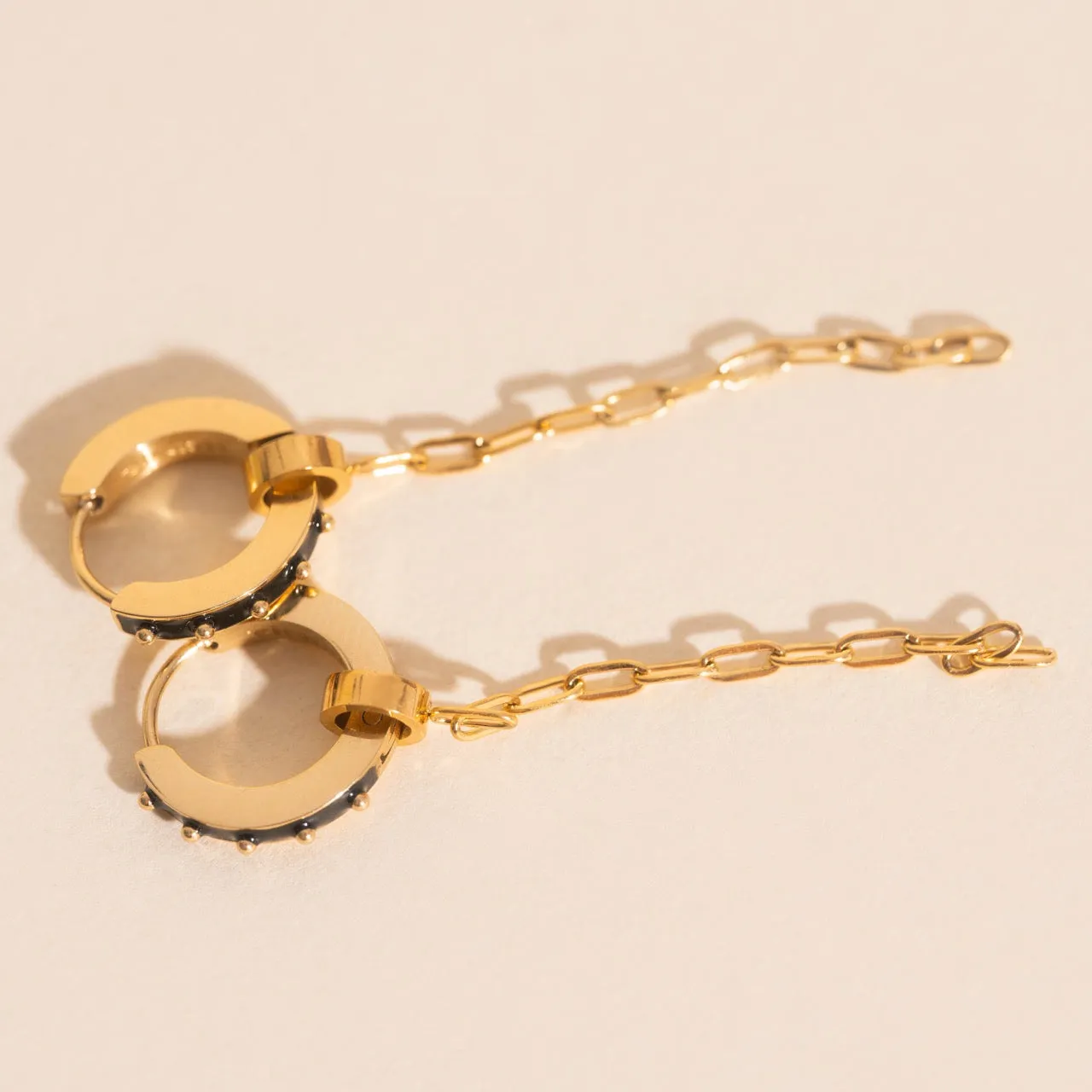 Chain Huggie Hoop Charms Lightweight Detail