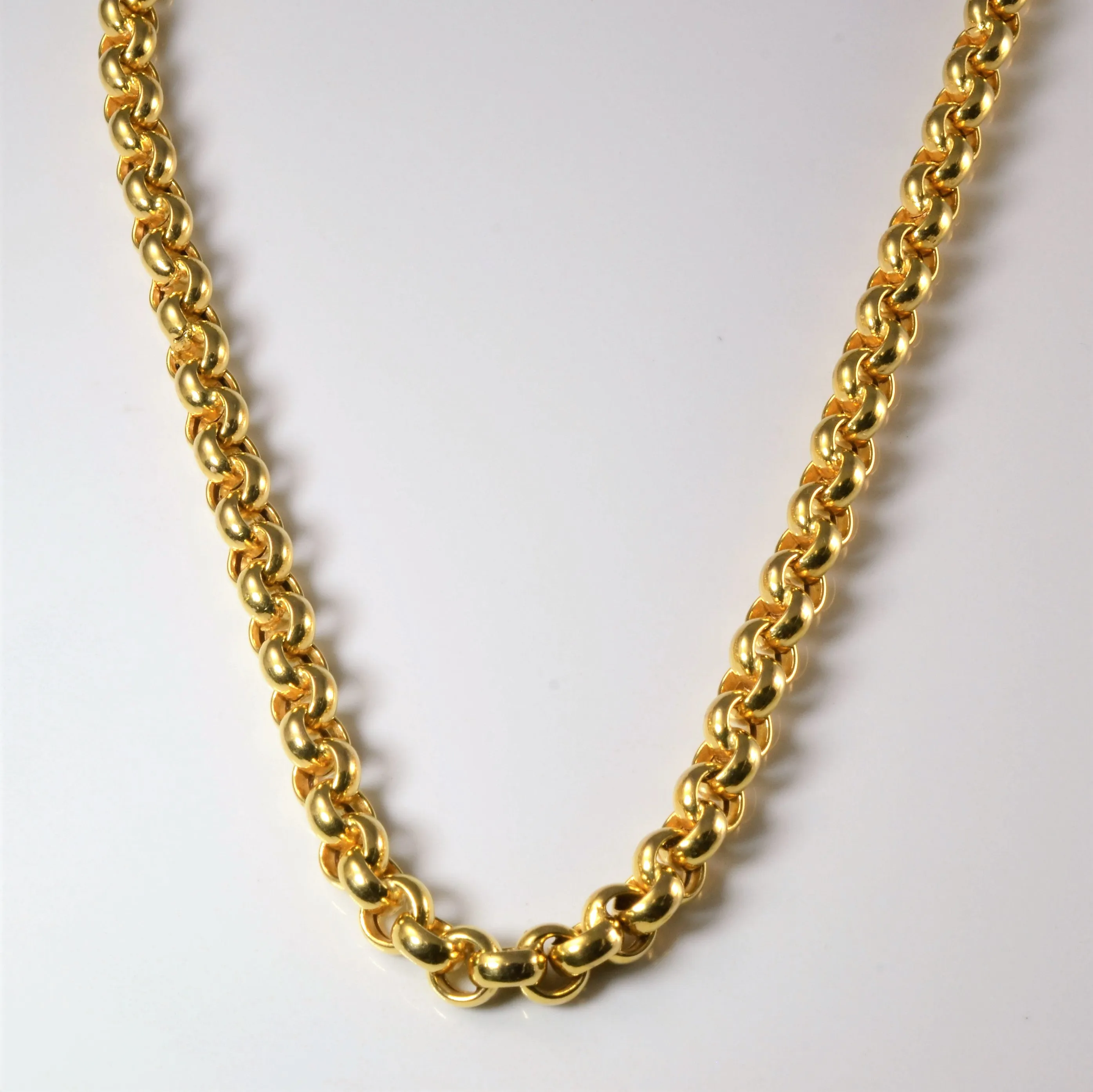 Artisan Detail Minimal Daywear Yellow Gold Rolo Link Chain | 18"|