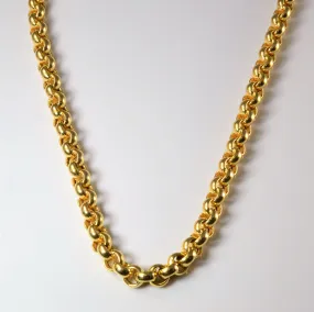 Artisan Detail Minimal Daywear Yellow Gold Rolo Link Chain | 18"|