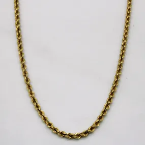 18k Yellow Gold Rope Chain | 24" | Timeless Impression