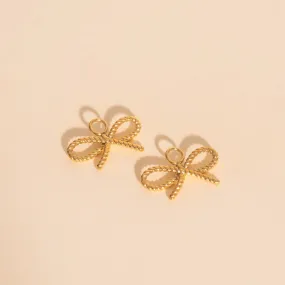 Attractive item Linear Trinket Rope Bow Huggie Hoop Charms