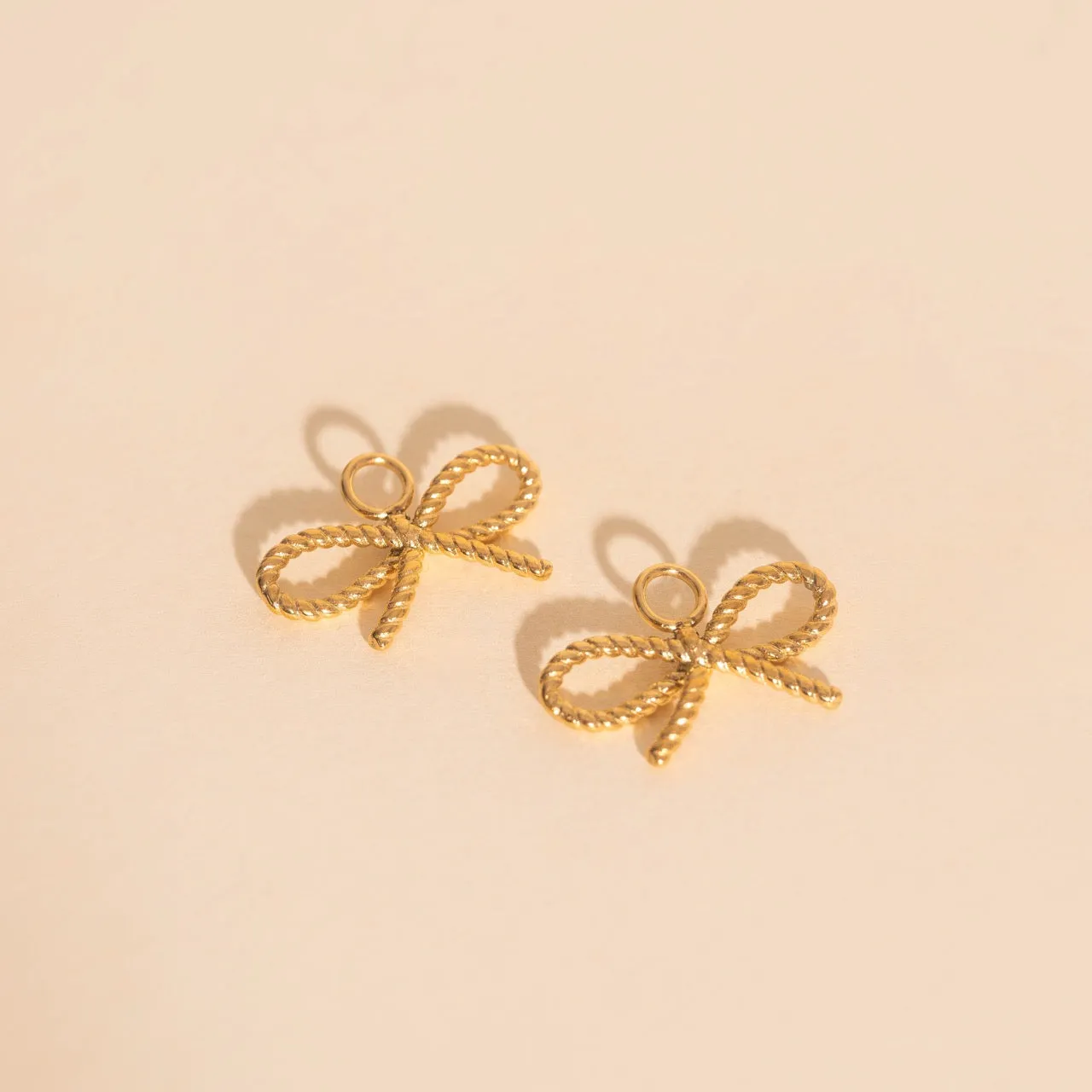 Attractive item Linear Trinket Rope Bow Huggie Hoop Charms