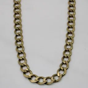 10k Yellow Gold Curb Link Chain | 22" | Festive Style Casual Chic