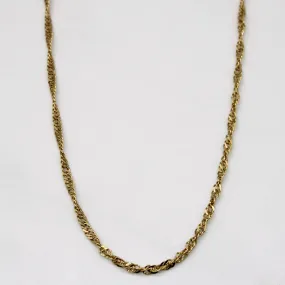 14k Yellow Gold Rope Chain | 18" | Intricate Work Glow Accent