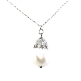 Sterling Silver Pearl Pendant Necklace For Promotion Local Accessory