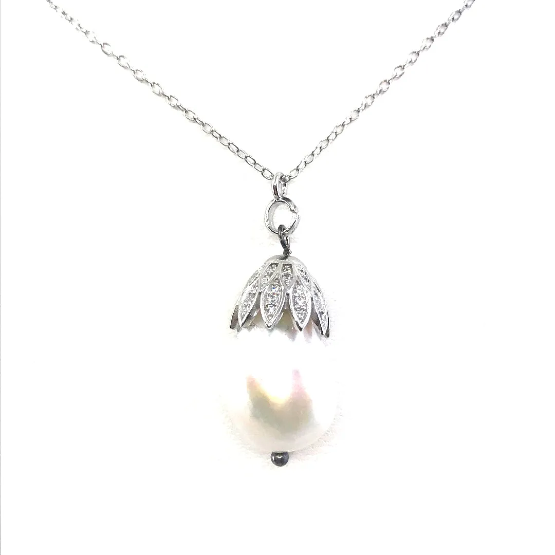 Sterling Silver Pearl Pendant Necklace For Promotion Local Accessory