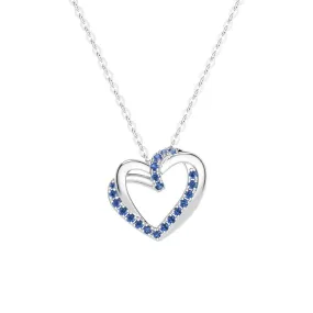 Instant Edge Sapphire Heart Pendant Necklace
