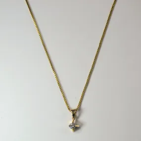 East West Solitaire Diamond Necklace | 0.19ct | 18" | Distinctive Piece