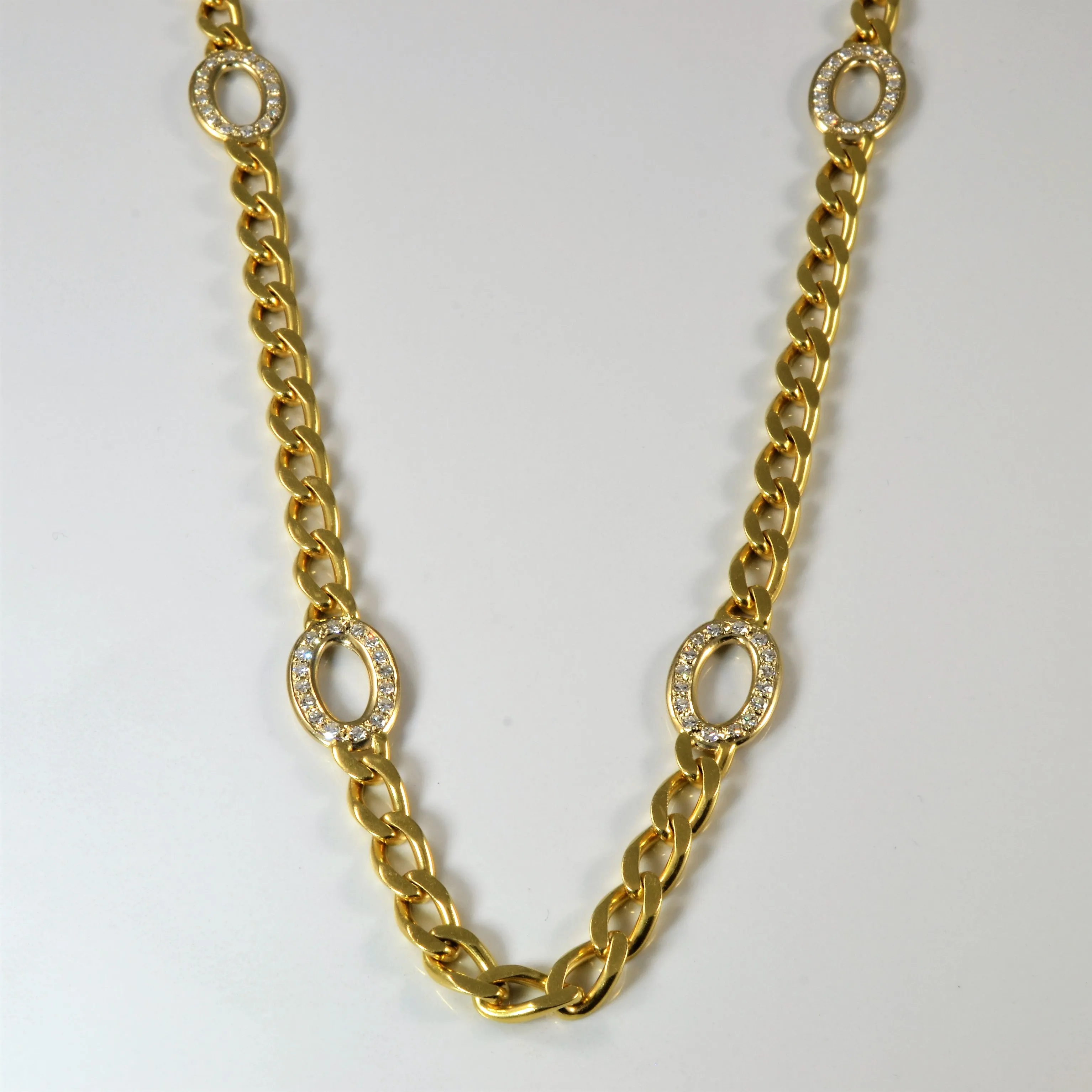 Shiny Lines Exquisite Touch Diamond Cable Chain Necklace | 1.92ctw | 35" |