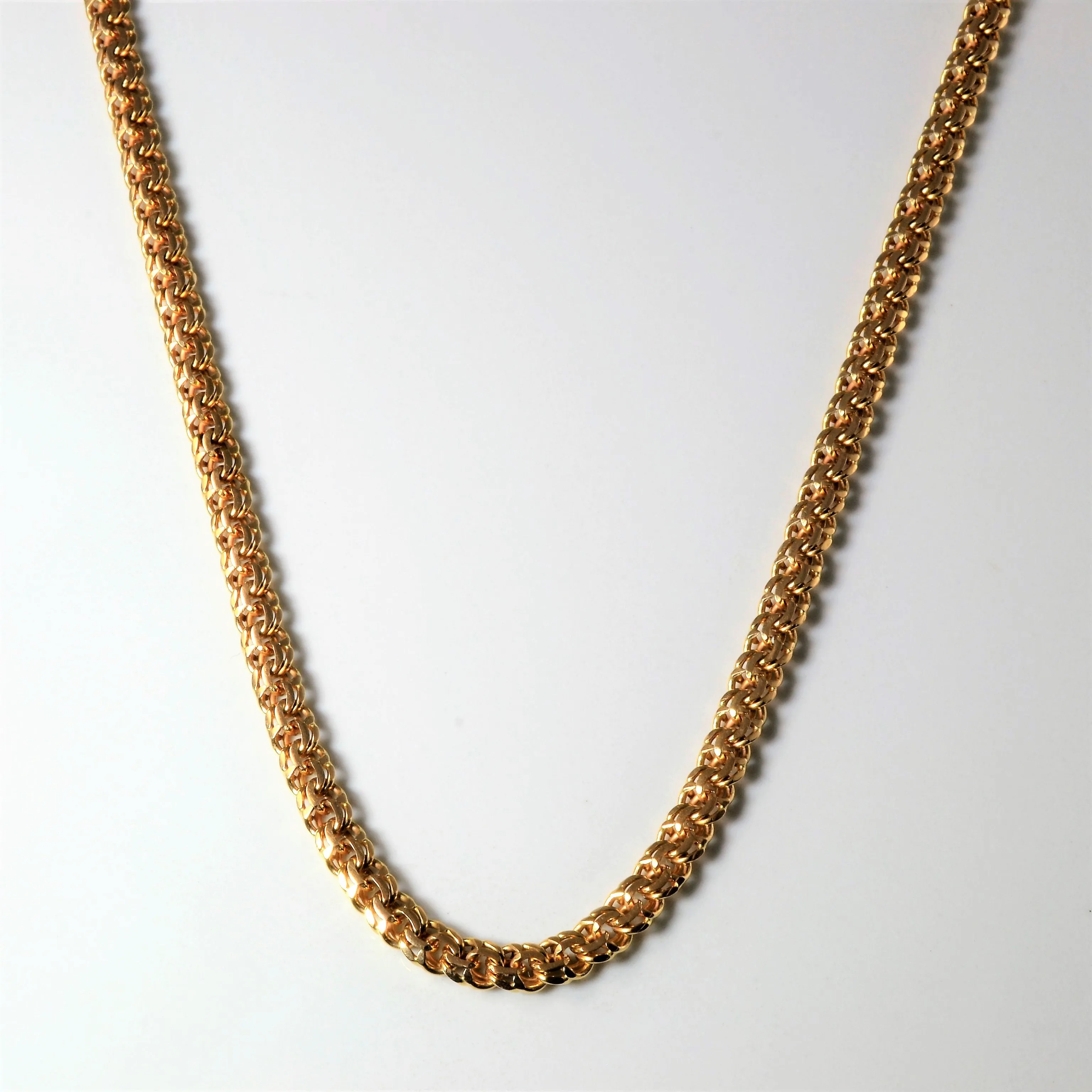 Shiny Finish 14k Yellow Gold Double Link Cable Chain | 18" |