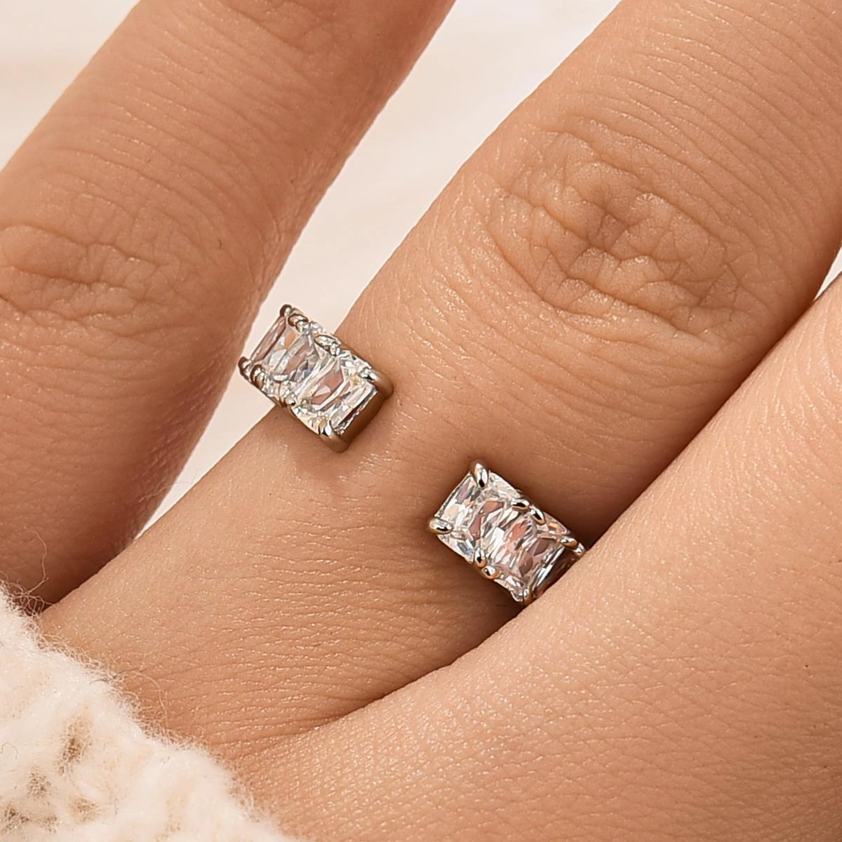 Stunning Surround Elongated Cushion Cut Simulated Diamond Women's Wedding Band In Sterling Silver Elegant Shine Pieces Brunch Outfit