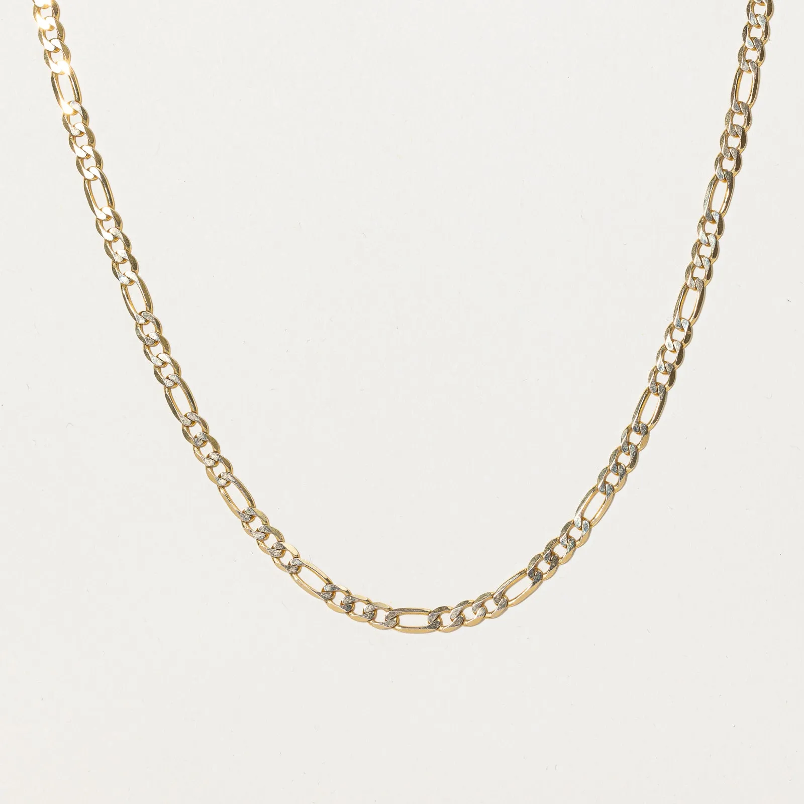 Fine Detail 14k Yellow Gold Italian Figaro Chain | 18" |