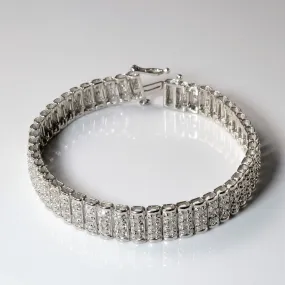 Classic Presence Neat Detail Diamond Wide Link Bracelet | 2.25ctw | 7" |