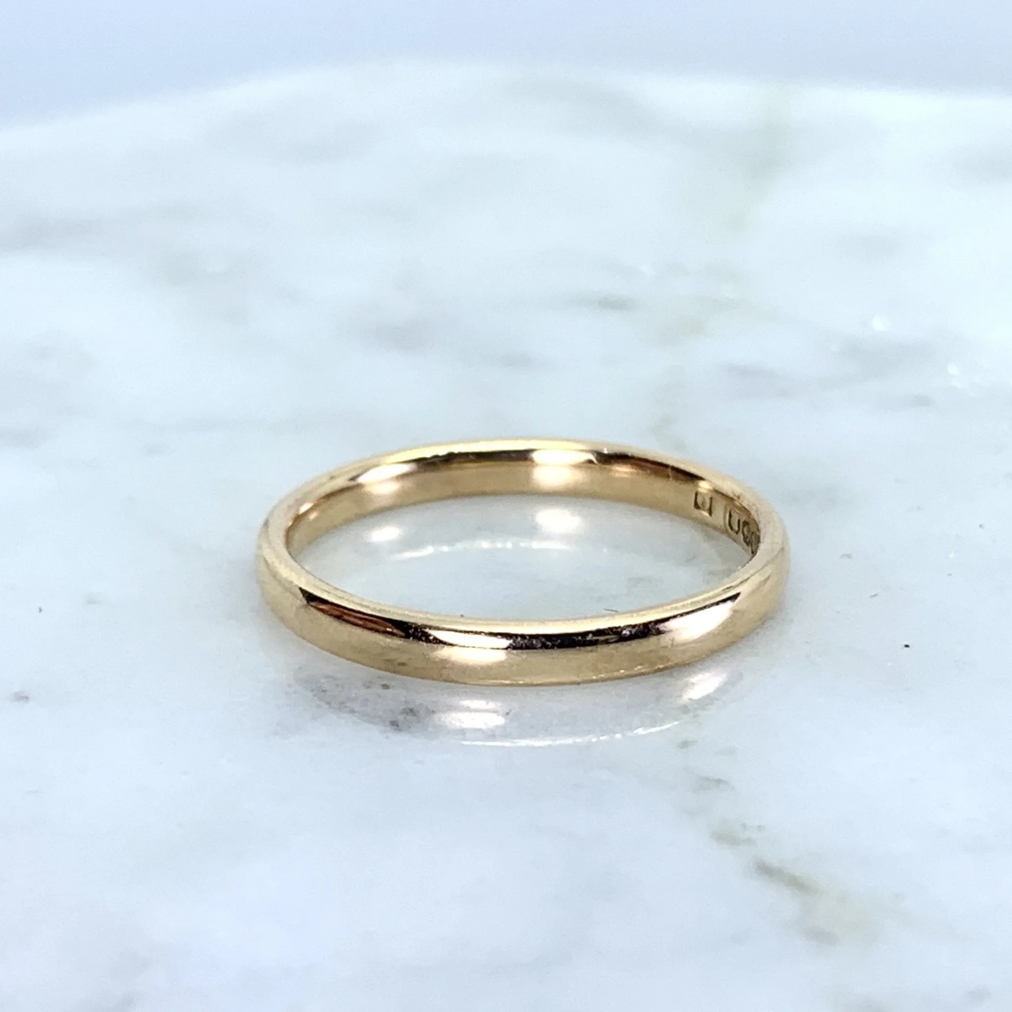 Modern Application Rose Gold Wedding Band Circa 1977. Perfect Wedding Ring or Stacking Band. Full European Hallmark.
