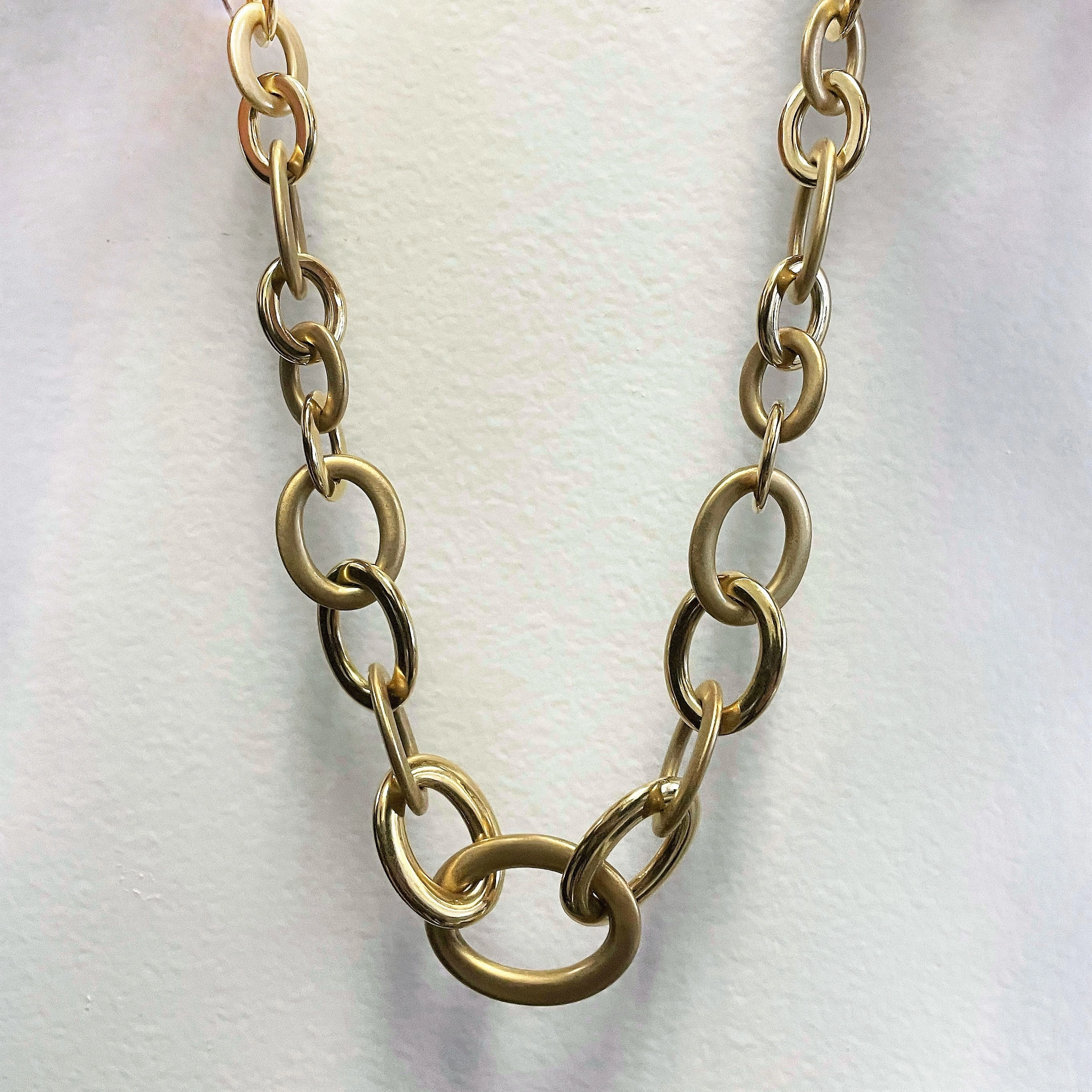 Engagement Accent Ruby Clasp Oval Link Necklace | 0.02ct | 18" |