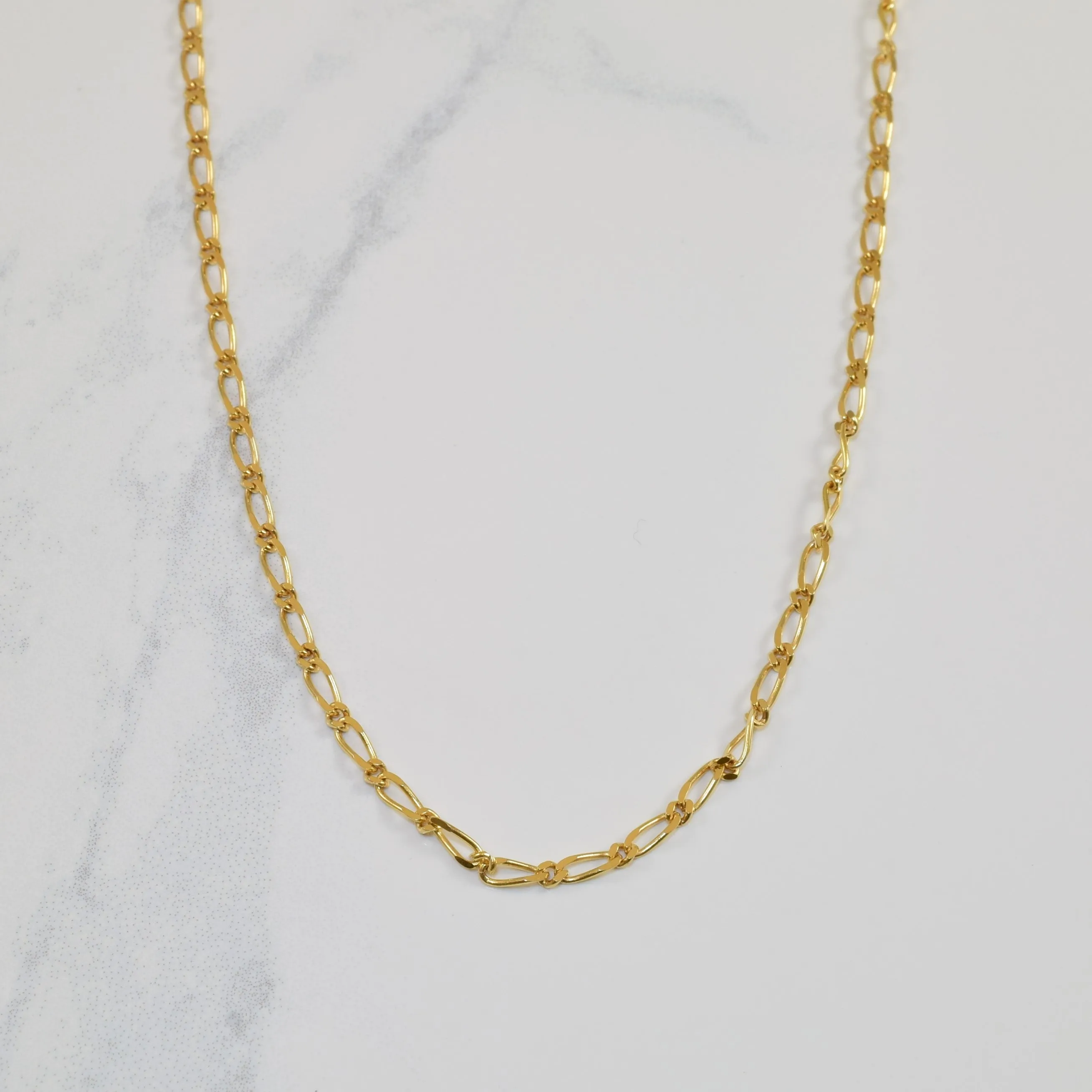 10k Yellow Gold Figaro Chain | 24" | Silky feel Luxury Edge
