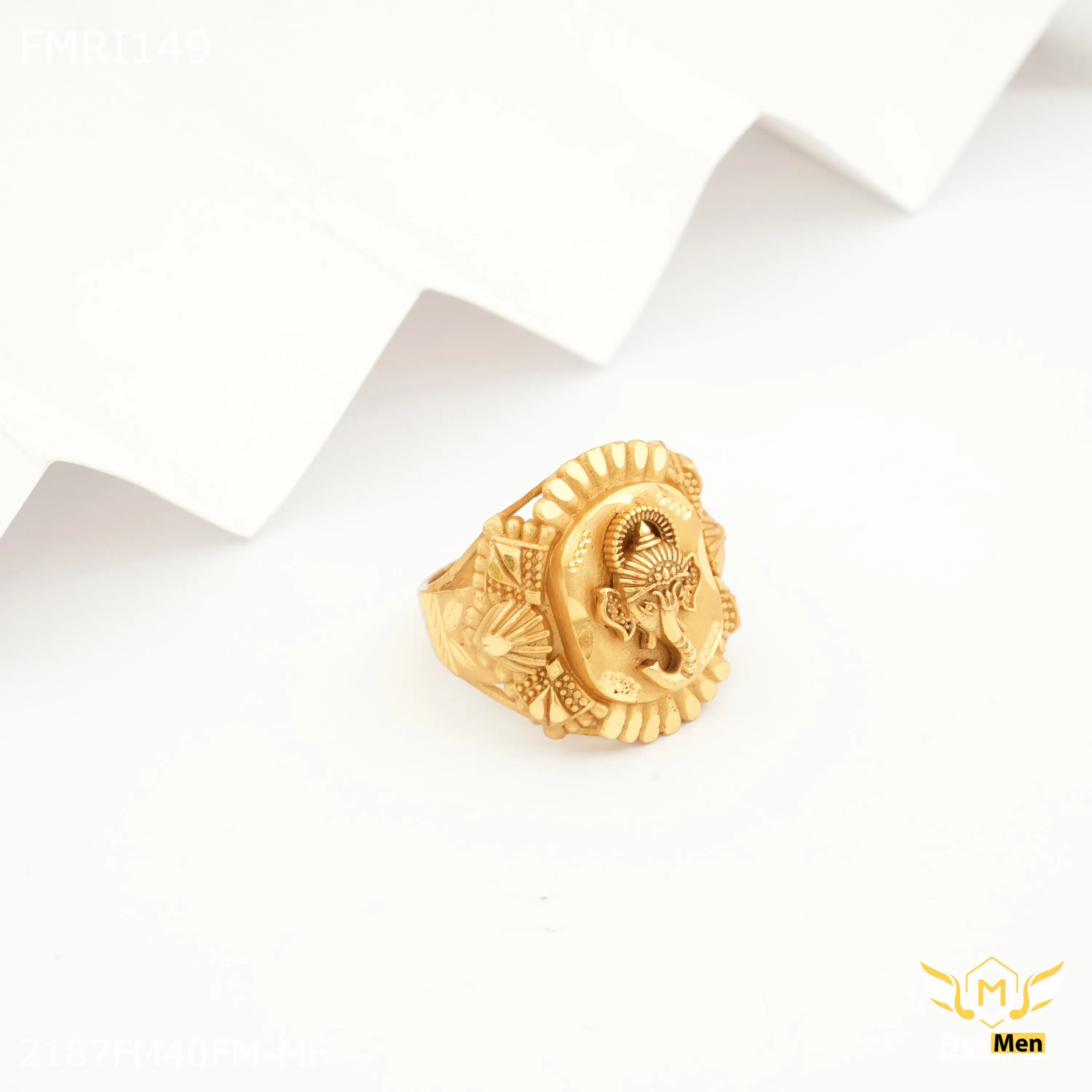 Traditional Work refined design Freemen Ganpati design ring for men - FMRI149