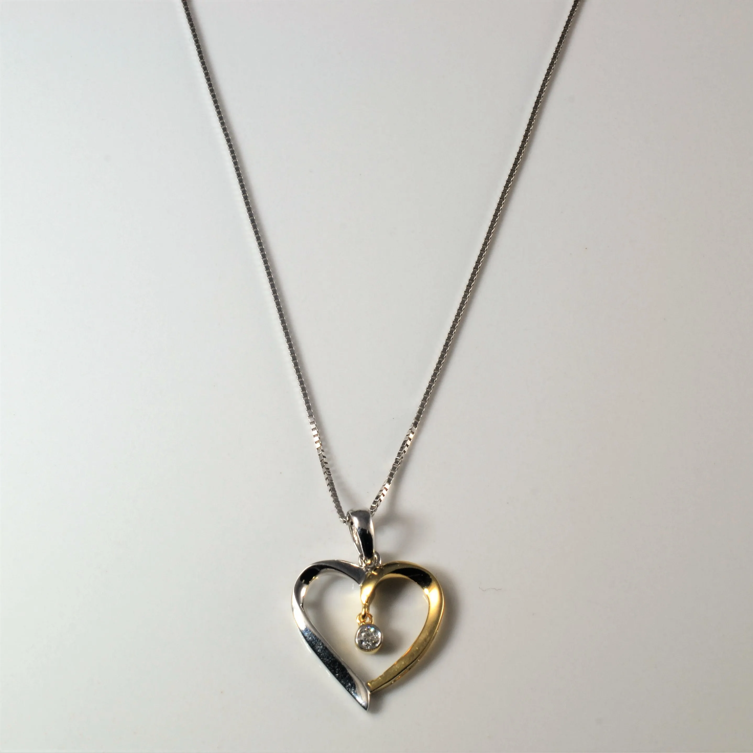 Solitaire Diamond Heart Necklace | 0.06ct | 18" | Clear Style Seasonal Shine