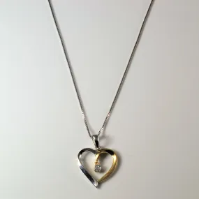 Solitaire Diamond Heart Necklace | 0.06ct | 18" | Clear Style Seasonal Shine