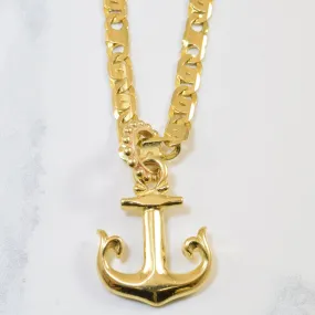 Yellow Gold Anchor Necklace | 24.5" | Autumn Accent Simple Edge