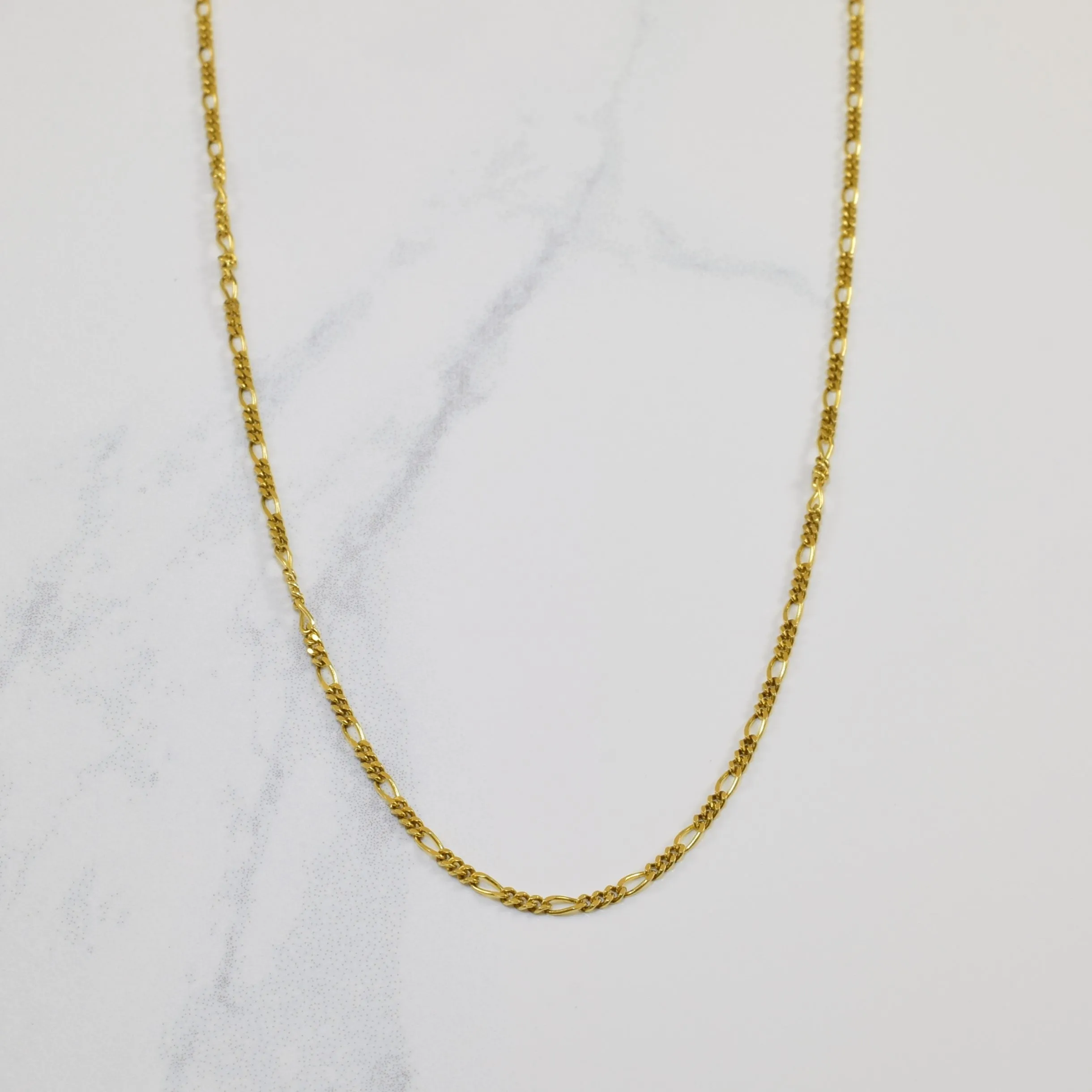 14k Yellow Gold Figaro Chain | 16" | Classic Presence Balanced Accent