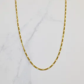 14k Yellow Gold Figaro Chain | 16" | Classic Presence Balanced Accent