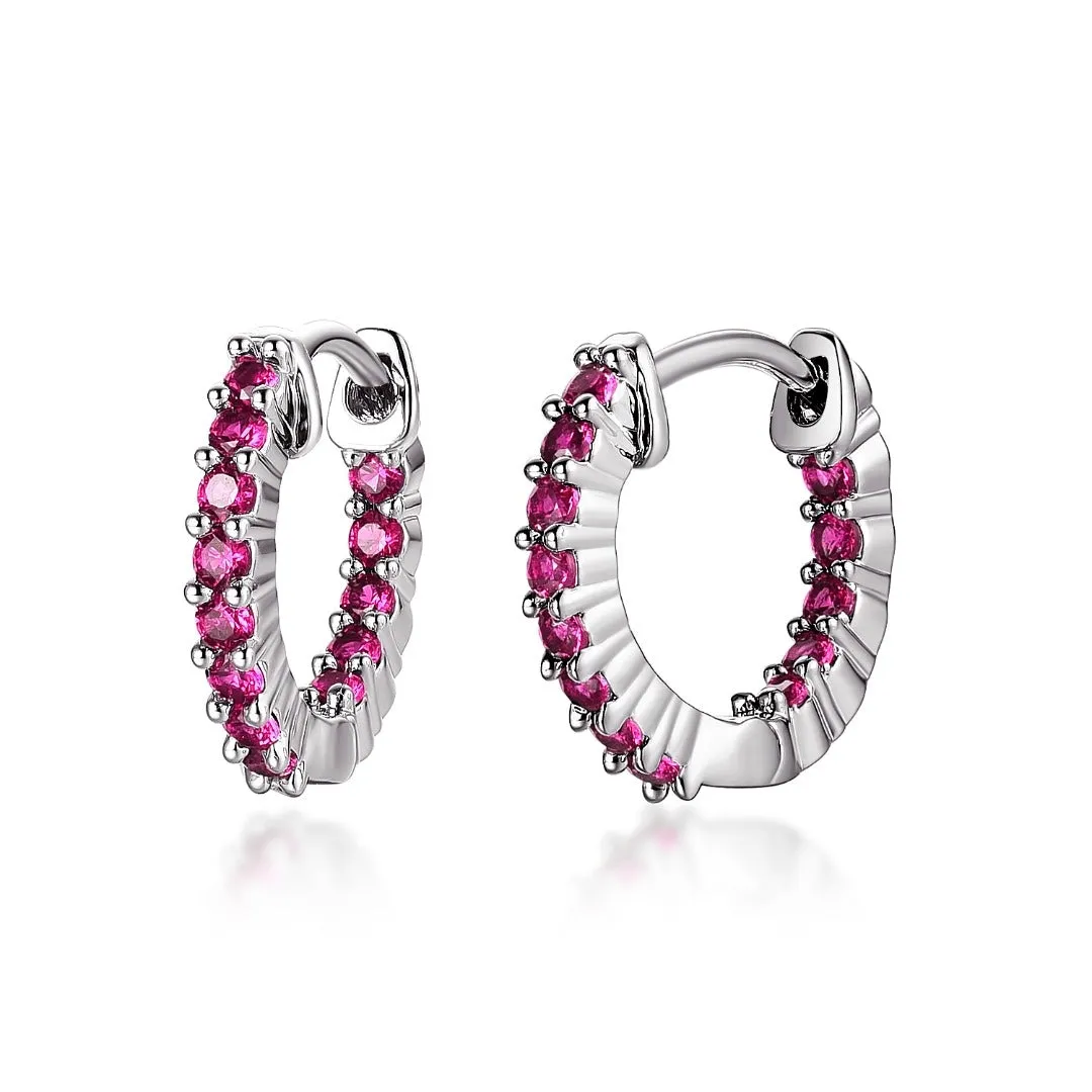 Surgical Steel Small CZ Huggies Earrings Lustrous Piece Exquisite Feature