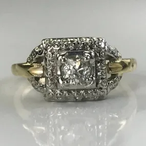 Durable Accessory Limited Series Vintage Diamond Engagement Ring. Art Deco Ring by Jabel. 14K Gold. April Birthstone.