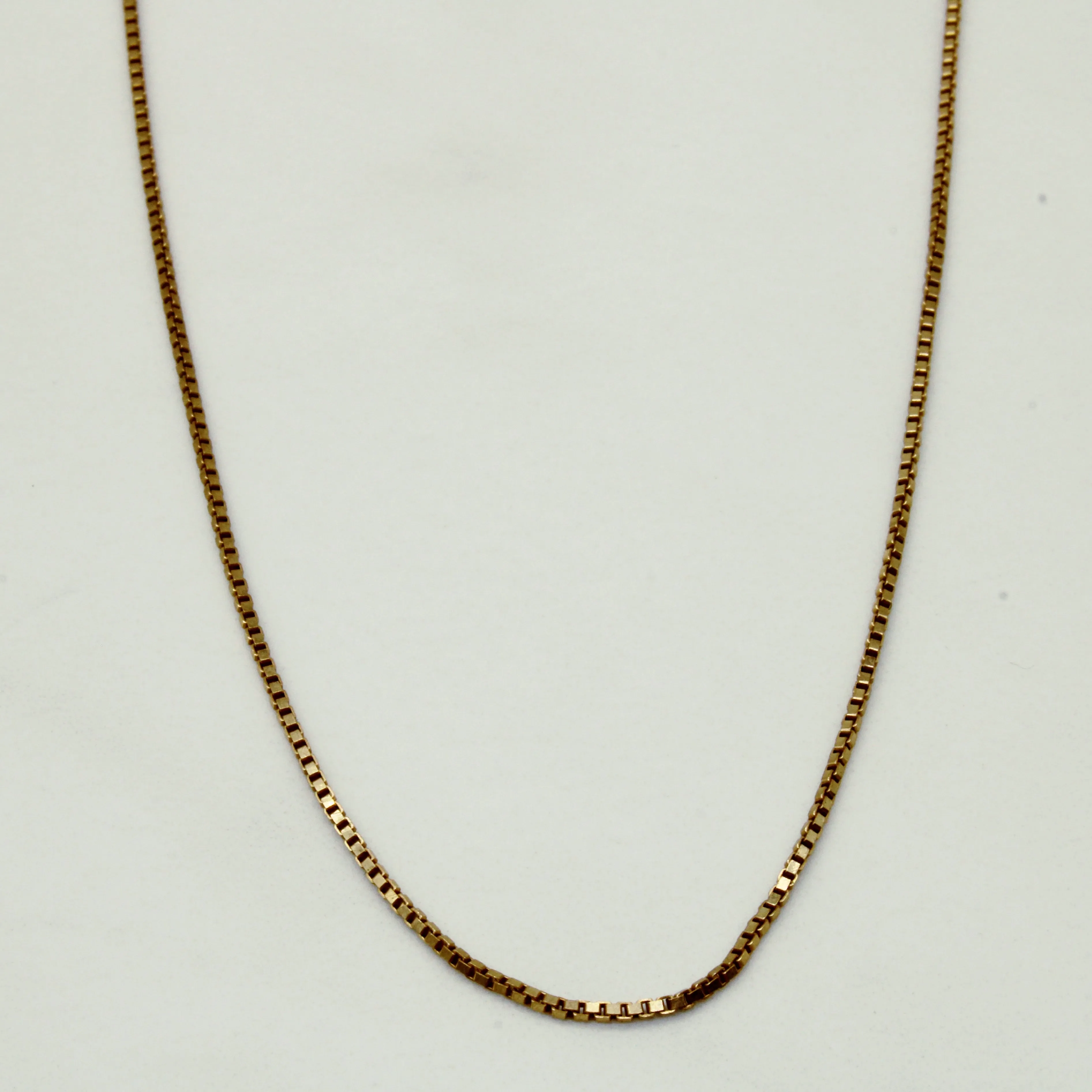 18k Yellow Gold Box Link Choker | 16" | Classic Highlight Fashionable Style